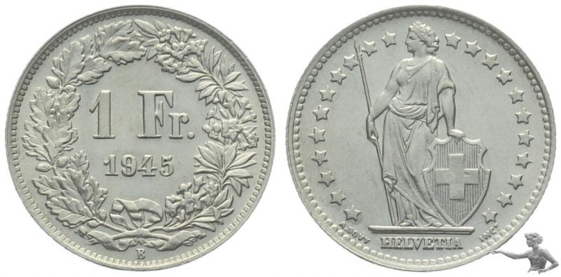 1 Franken 1945 B | wunderbare Qualität